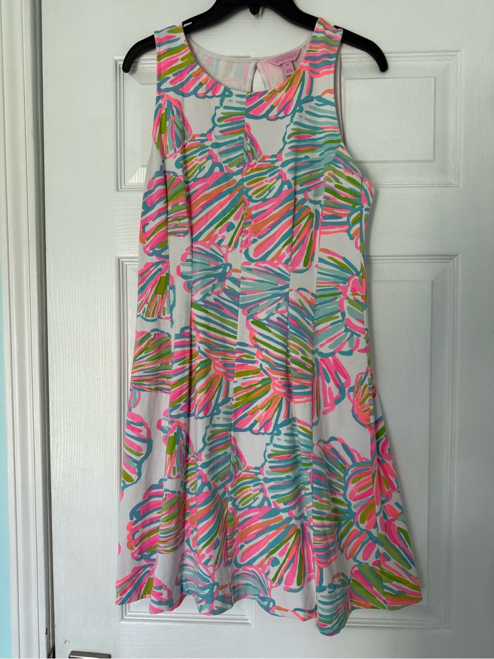 Lilly Pulitzer Multicolor Floral Print Shift Dress Size M Pink Turquoise White